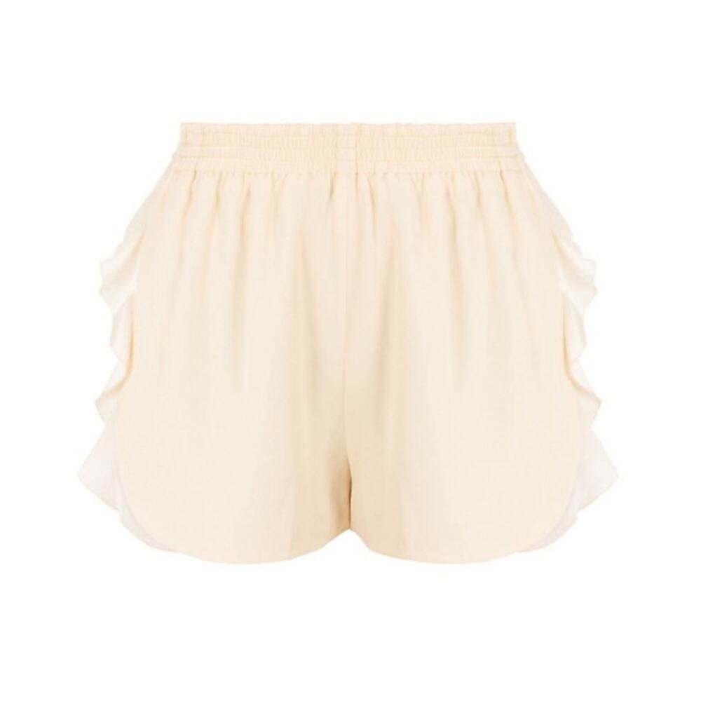 Stella McCartney Ruffle Trim High Rise Shorts Lemon Cream Size